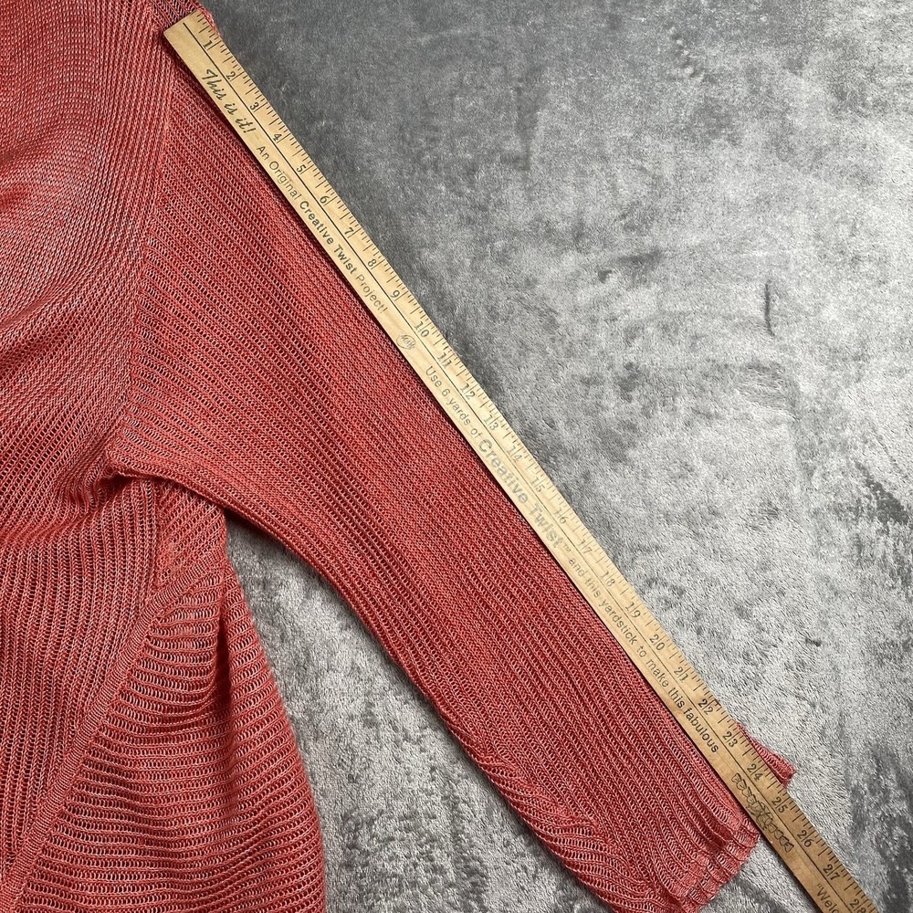 Eileen Fisher Dusty Rose Open-Front Ribbed Cardigan - Picture 8 of 10
